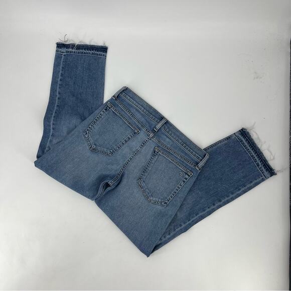 REVOLVE Rag & Bone Crop Straight Leg Raw Edge Jeans in Belgrave Wash Size 28 - Picture 6 of 12